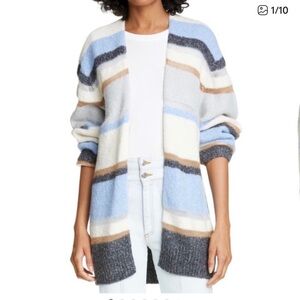 Veronica Beard Elizabeth Striped Cardigan Large